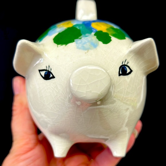 Vintage ceramic hand painted anthropomorphic piggy bank - Picture 8 of 9
